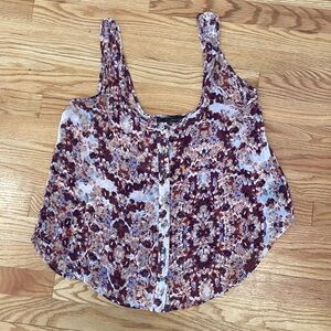 Patterson J Kincaid Pink Floral Sheer Tank Blouse S